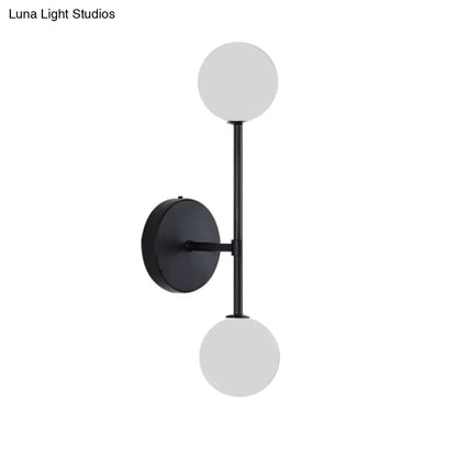 Contemporary black & gold dual ball wall lamp bedroom fixture