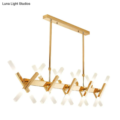 Contemporary black & gold island pendant light – living room chandelier