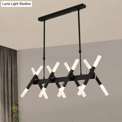 Contemporary black & gold island pendant light – living room chandelier
