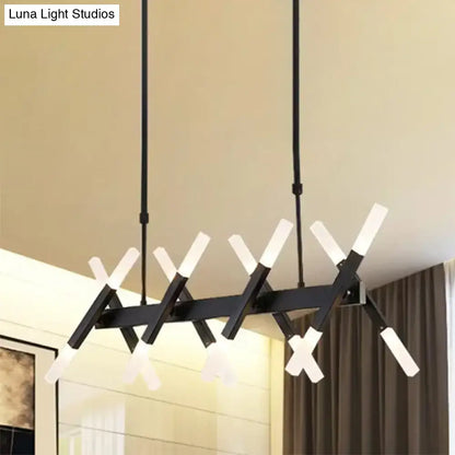 Contemporary black & gold island pendant light – living room chandelier