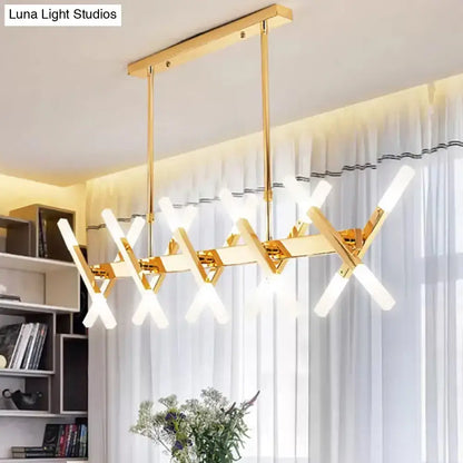 Contemporary black & gold island pendant light – living room chandelier
