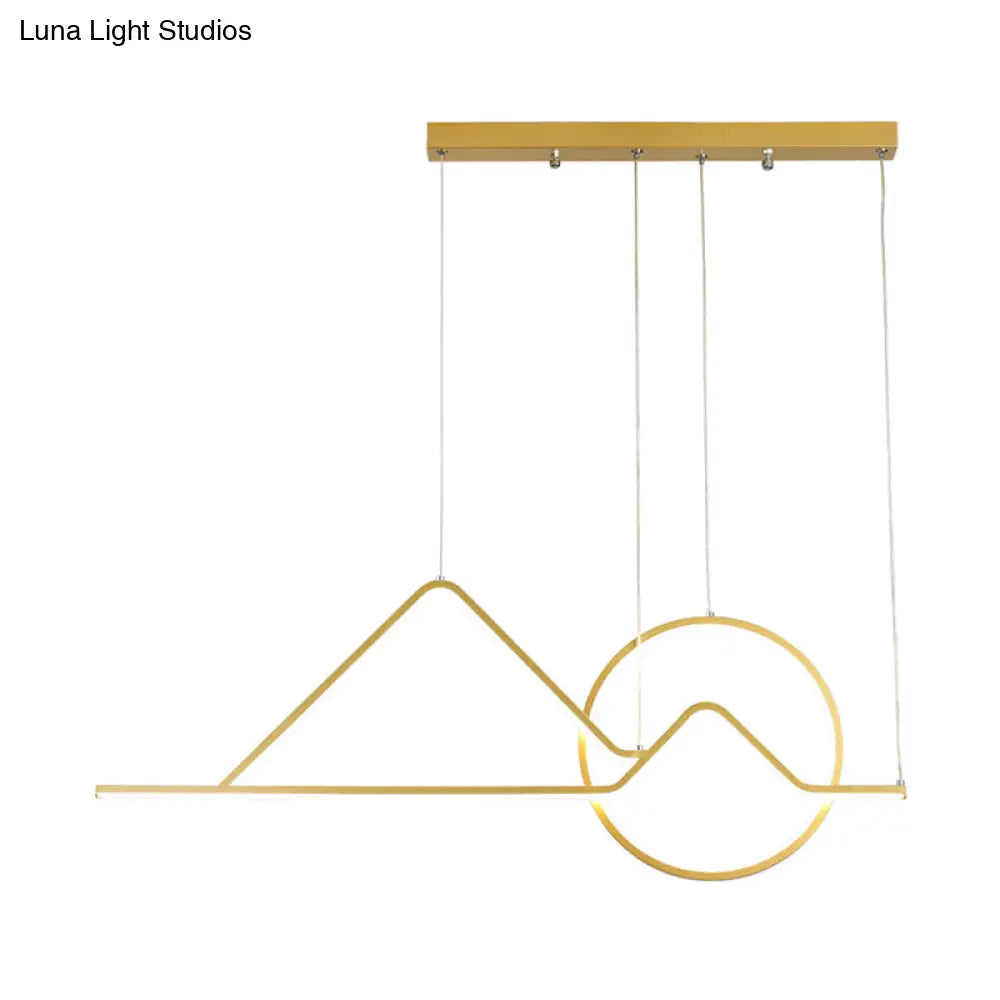 DecorBites™ Contemporary Black/Gold LED Pendant Chandelier for Dining Room: Sunset Metallic Island Hanging Lighting