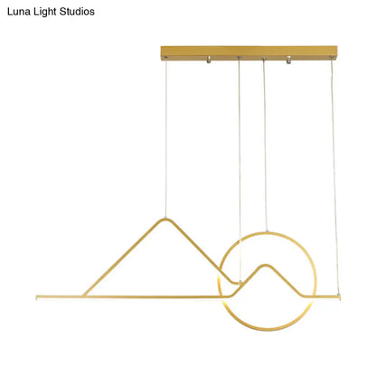 DecorBites™ Contemporary Black/Gold LED Pendant Chandelier for Dining Room: Sunset Metallic Island Hanging Lighting