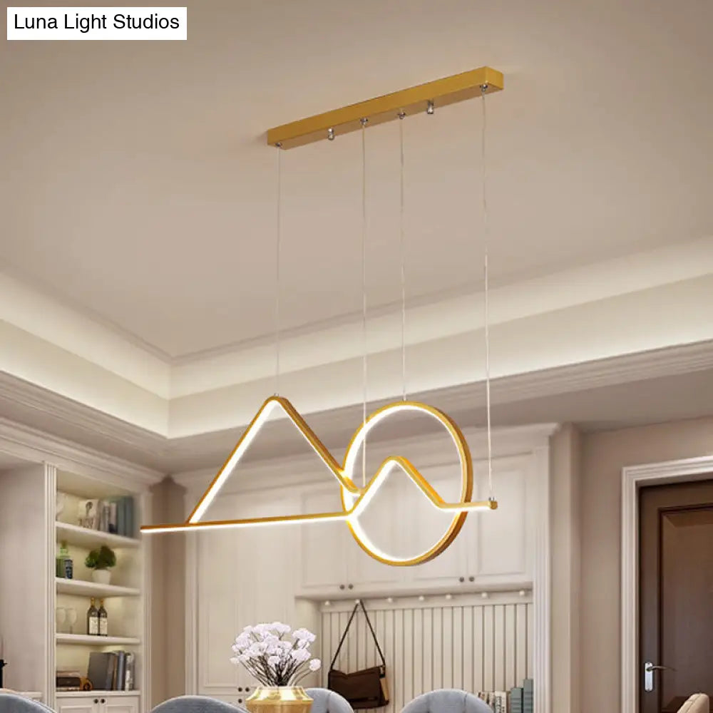 DecorBites™ Contemporary Black/Gold LED Pendant Chandelier for Dining Room: Sunset Metallic Island Hanging Lighting