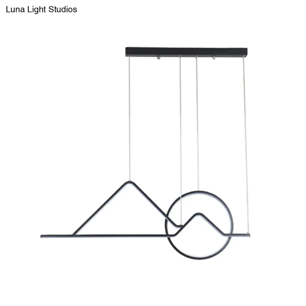 DecorBites™ Contemporary Black/Gold LED Pendant Chandelier for Dining Room: Sunset Metallic Island Hanging Lighting
