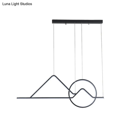 DecorBites™ Contemporary Black/Gold LED Pendant Chandelier for Dining Room: Sunset Metallic Island Hanging Lighting