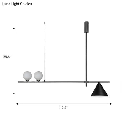 DecorBites™ Contemporary Black/Gold Metal Linear Chandelier - Triple Light, Ideal for Islands