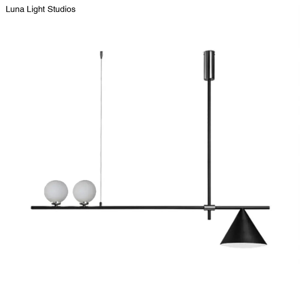DecorBites™ Contemporary Black/Gold Metal Linear Chandelier - Triple Light, Ideal for Islands