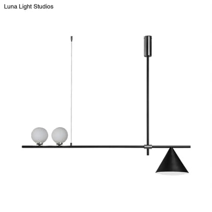 DecorBites™ Contemporary Black/Gold Metal Linear Chandelier - Triple Light, Ideal for Islands