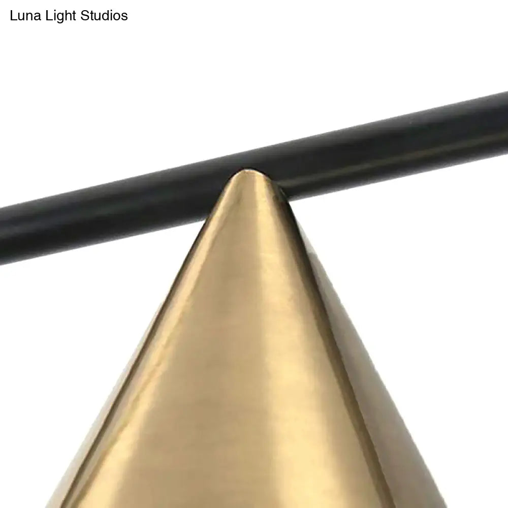 DecorBites™ Contemporary Black/Gold Metal Linear Chandelier - Triple Light, Ideal for Islands