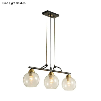 DecorBites™ Contemporary Black Hanging Chandelier with Clear/Prismatic Glass, 3/4 Bulbs - Modern Pendant Light Kit for Dining Hall
