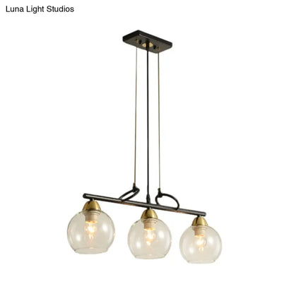 DecorBites™ Contemporary Black Hanging Chandelier with Clear/Prismatic Glass, 3/4 Bulbs - Modern Pendant Light Kit for Dining Hall