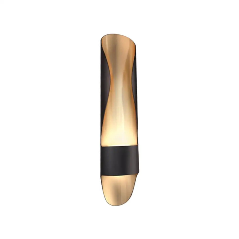 DecorBites™ Contemporary Black LED Metal Wall Sconce with Twisted Tube Design