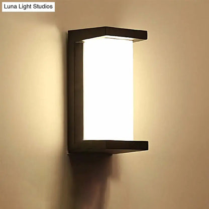 Contemporary black led wall lamp courtyard flush mount sconce