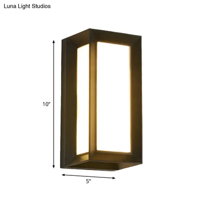 Contemporary black led wall lamp courtyard flush mount sconce