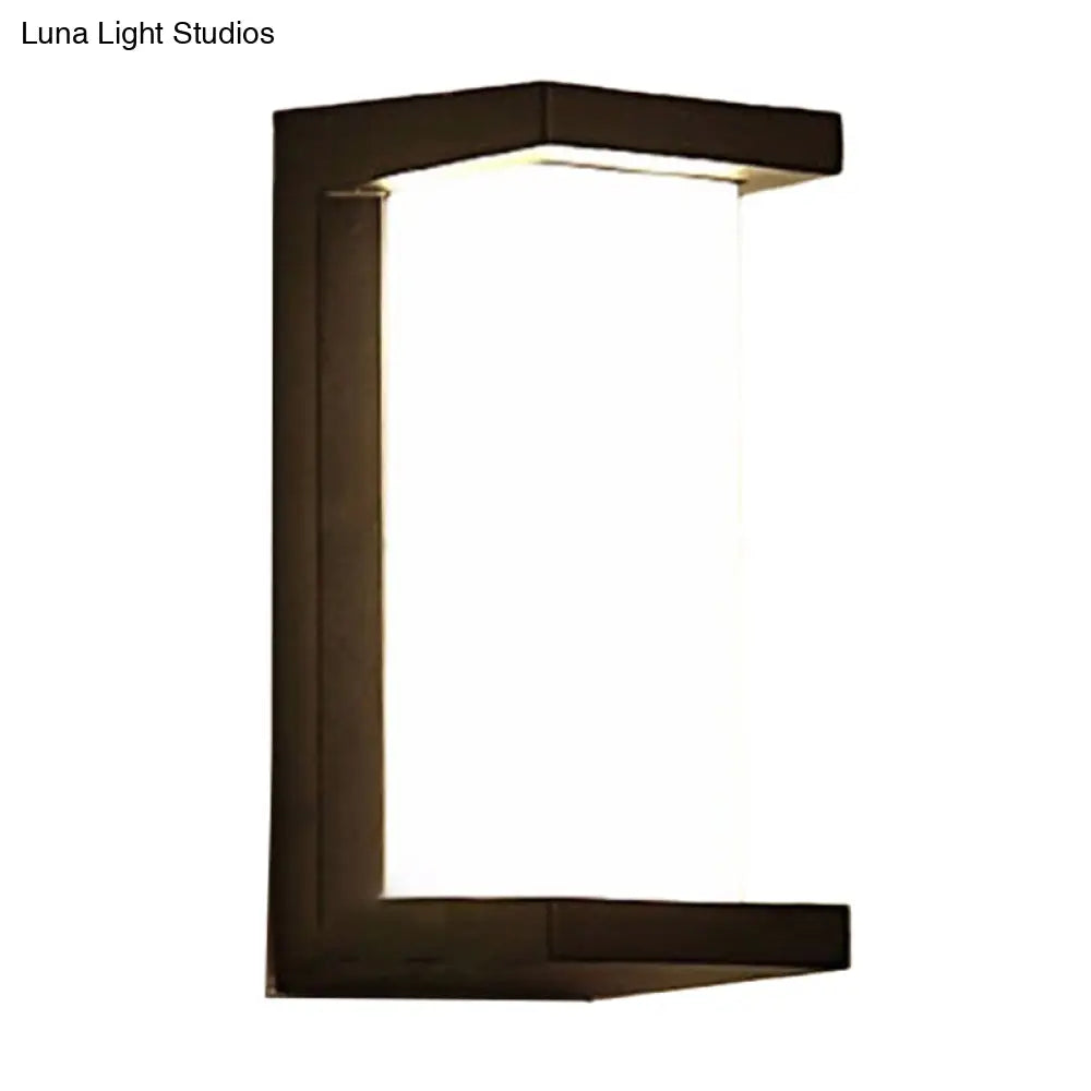 DecorBites™ Contemporary Black LED Wall Lamp for Courtyard - Flush Mount Sconce