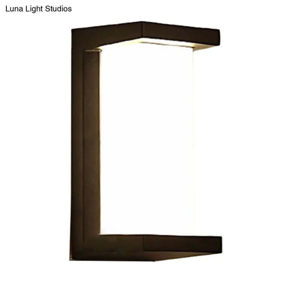DecorBites™ Contemporary Black LED Wall Lamp for Courtyard - Flush Mount Sconce