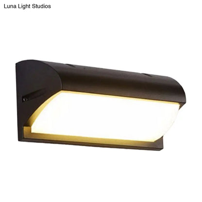 DecorBites™ Contemporary Black LED Wall Lamp for Courtyard - Flush Mount Sconce