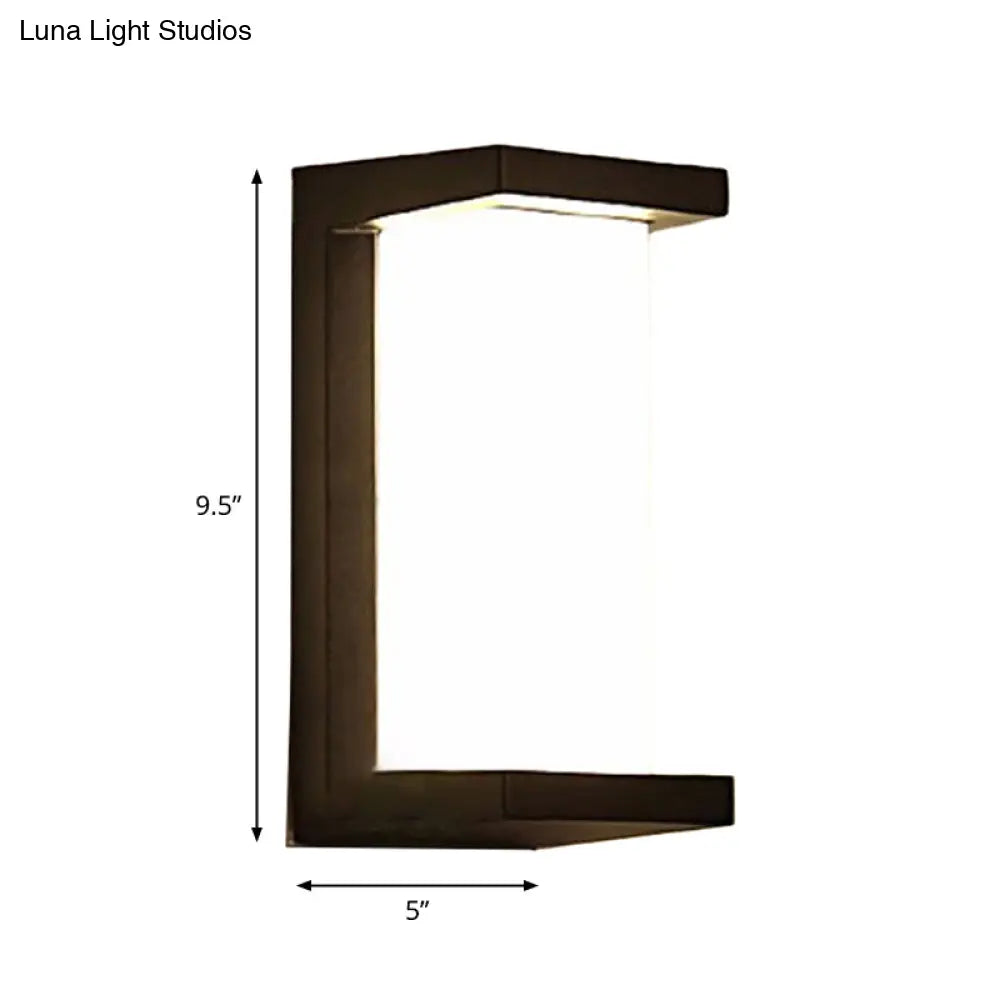 DecorBites™ Contemporary Black LED Wall Lamp for Courtyard - Flush Mount Sconce
