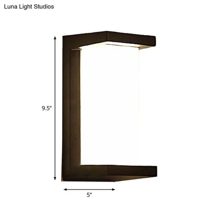 DecorBites™ Contemporary Black LED Wall Lamp for Courtyard - Flush Mount Sconce