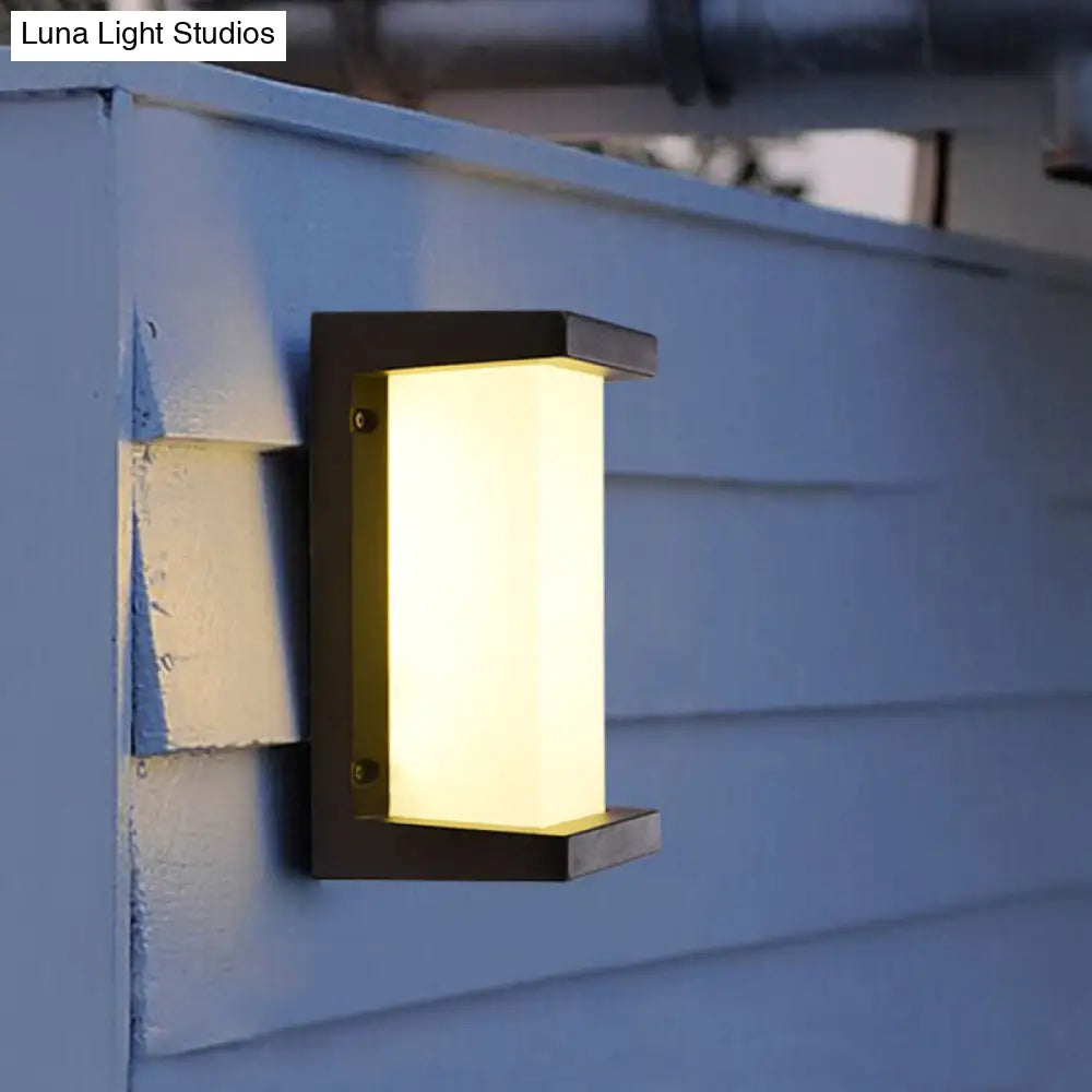 DecorBites™ Contemporary Black LED Wall Lamp for Courtyard - Flush Mount Sconce