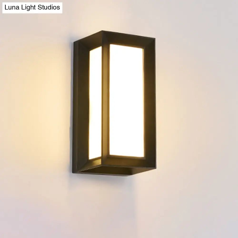 DecorBites™ Contemporary Black LED Wall Lamp for Courtyard - Flush Mount Sconce