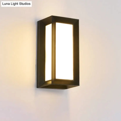 DecorBites™ Contemporary Black LED Wall Lamp for Courtyard - Flush Mount Sconce