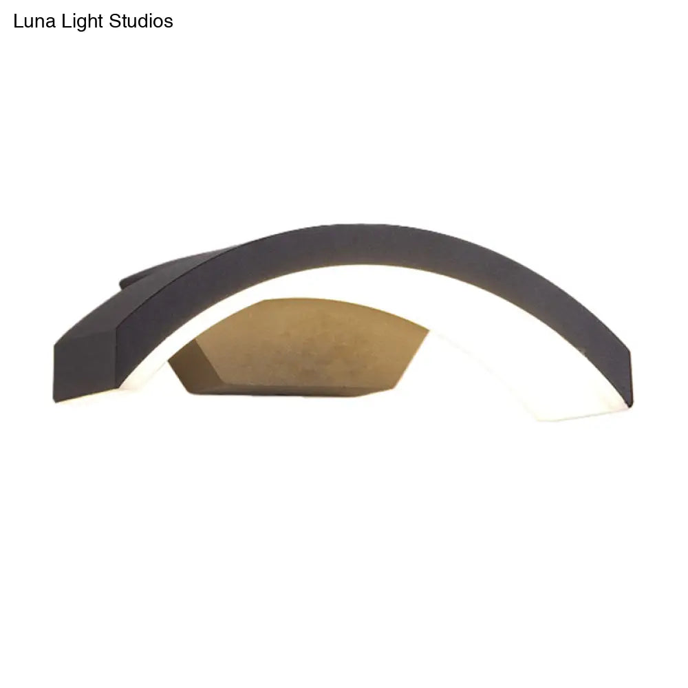 DecorBites™ Contemporary Black LED Wall Lamp for Courtyard - Flush Mount Sconce