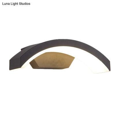 DecorBites™ Contemporary Black LED Wall Lamp for Courtyard - Flush Mount Sconce