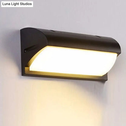 DecorBites™ Contemporary Black LED Wall Lamp for Courtyard - Flush Mount Sconce