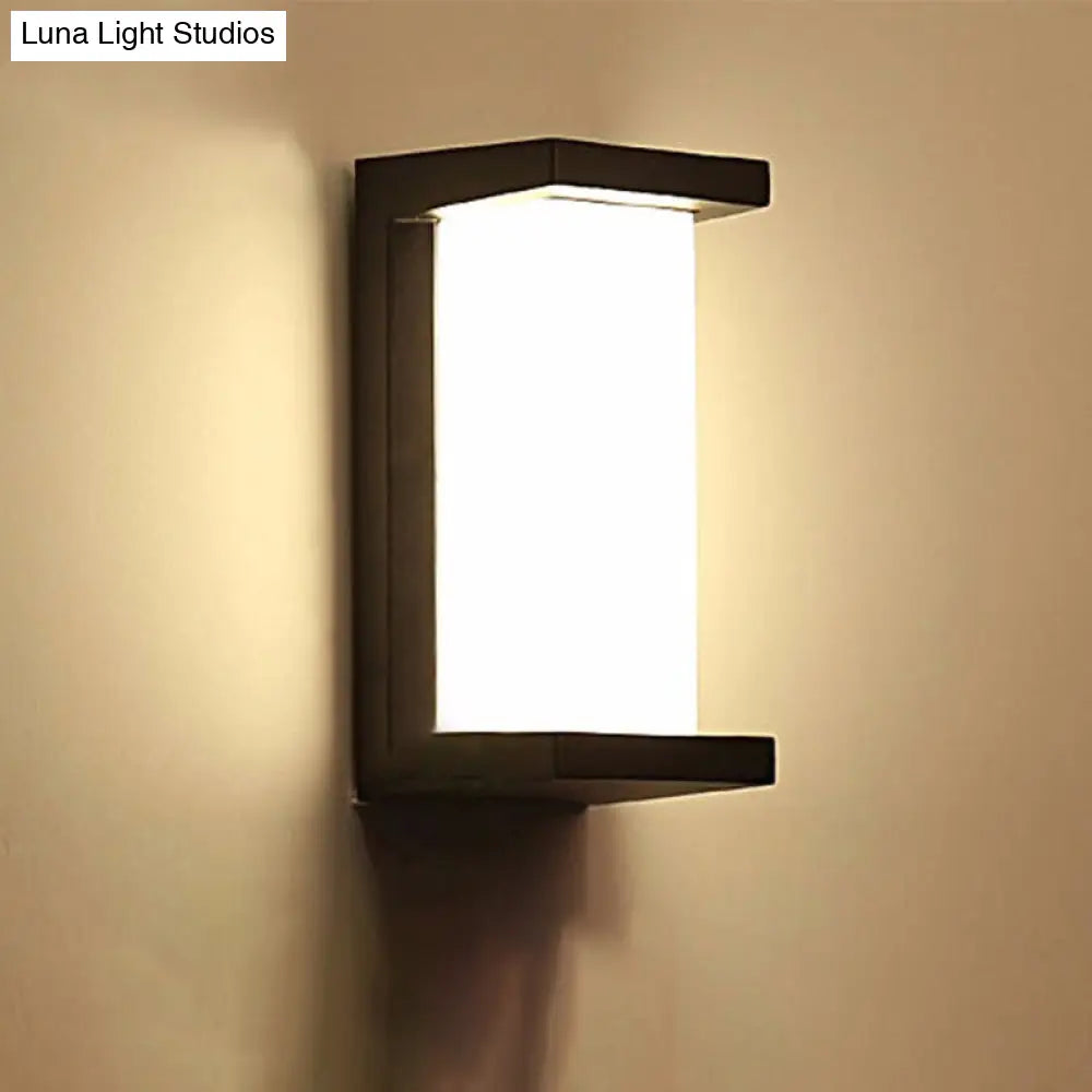 DecorBites™ Contemporary Black LED Wall Lamp for Courtyard - Flush Mount Sconce