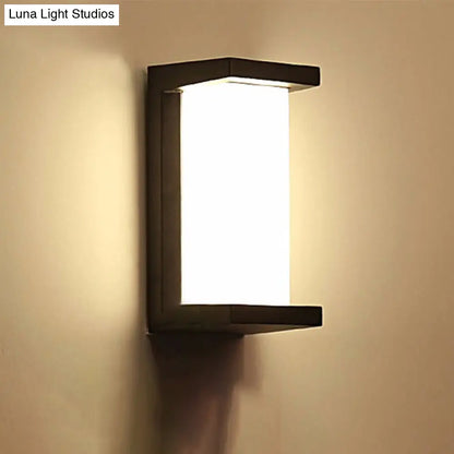 DecorBites™ Contemporary Black LED Wall Lamp for Courtyard - Flush Mount Sconce