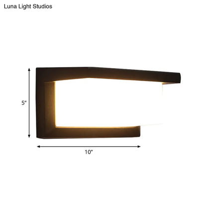 DecorBites™ Contemporary Black LED Wall Lamp for Courtyard - Flush Mount Sconce