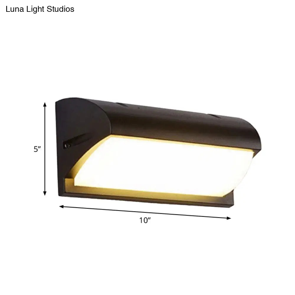 DecorBites™ Contemporary Black LED Wall Lamp for Courtyard - Flush Mount Sconce