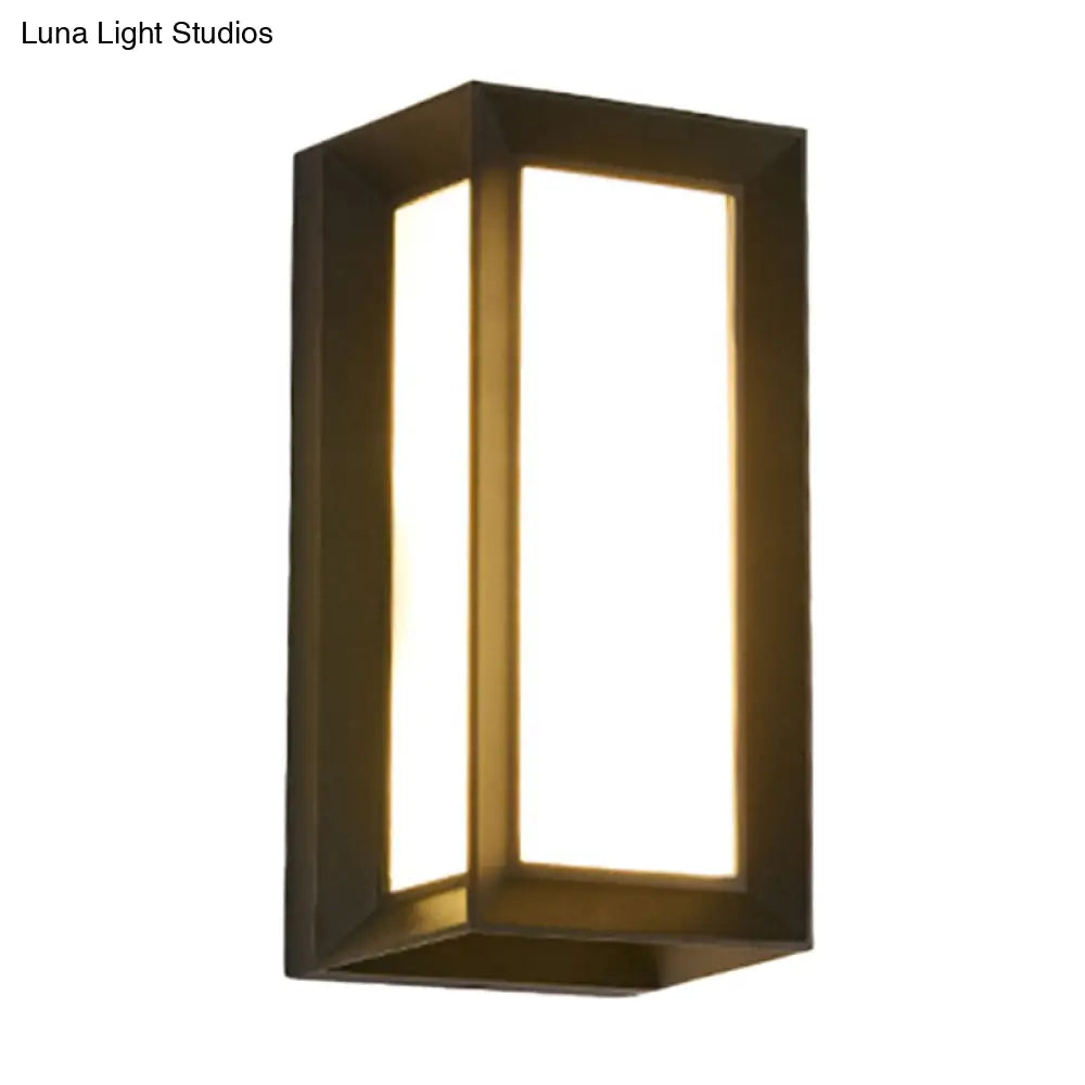 DecorBites™ Contemporary Black LED Wall Lamp for Courtyard - Flush Mount Sconce