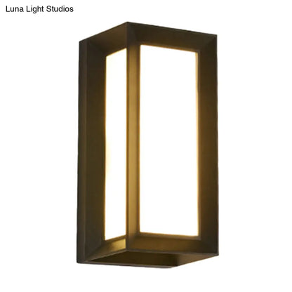 DecorBites™ Contemporary Black LED Wall Lamp for Courtyard - Flush Mount Sconce