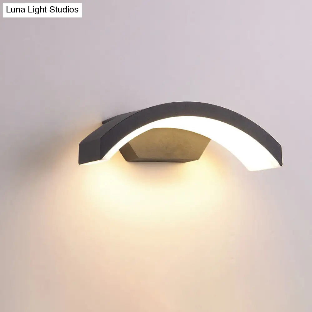 DecorBites™ Contemporary Black LED Wall Lamp for Courtyard - Flush Mount Sconce