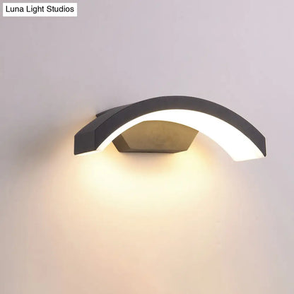 DecorBites™ Contemporary Black LED Wall Lamp for Courtyard - Flush Mount Sconce