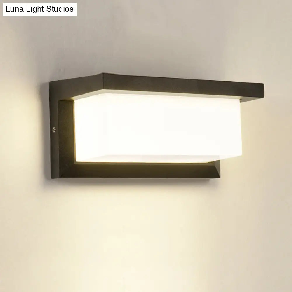 DecorBites™ Contemporary Black LED Wall Lamp for Courtyard - Flush Mount Sconce