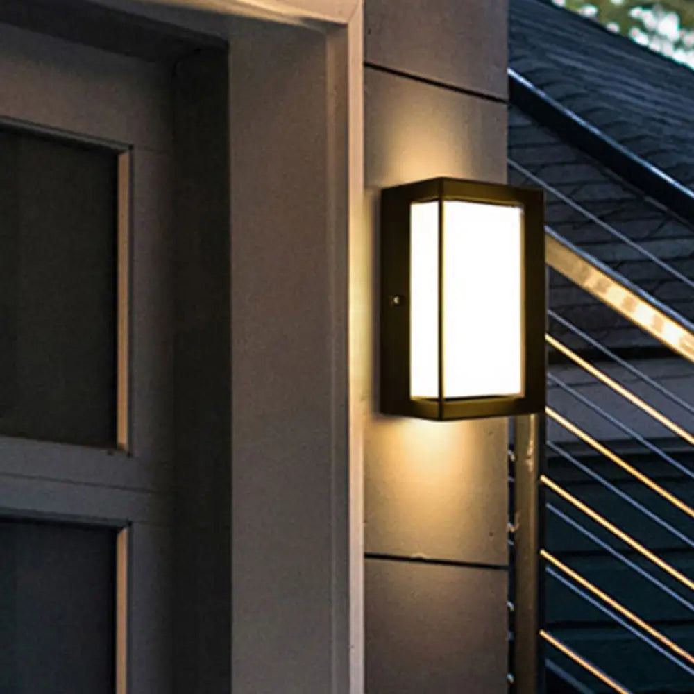 DecorBites™ Contemporary Black LED Wall Lamp for Courtyard - Flush Mount Sconce