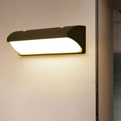 DecorBites™ Contemporary Black LED Wall Lamp for Courtyard - Flush Mount Sconce