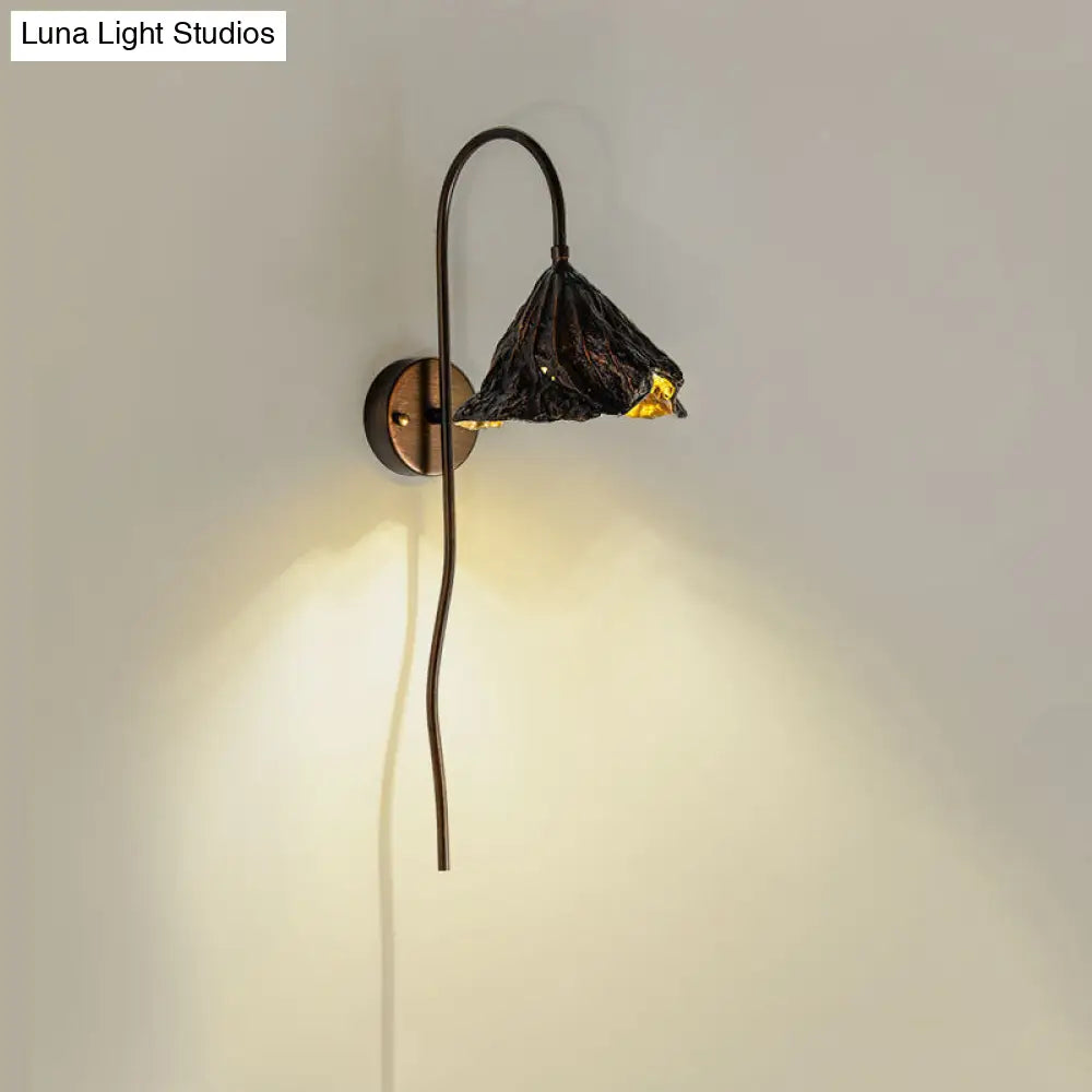 DecorBites™ Contemporary Black Lotus Seedpod Wall Light Sconce LED Wall Lamp
