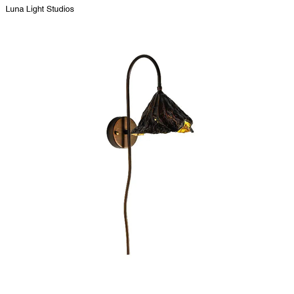 DecorBites™ Contemporary Black Lotus Seedpod Wall Light Sconce LED Wall Lamp