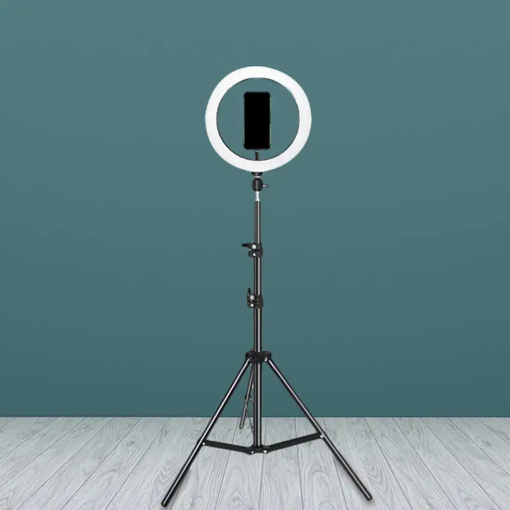 Contemporary black metal ring flash lamp with usb port bedroom light