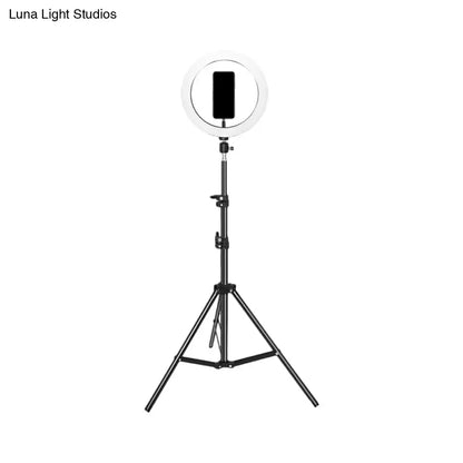 Contemporary black metal ring flash lamp with usb port bedroom light