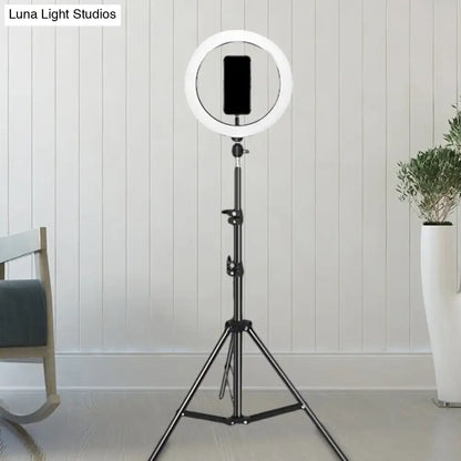 Contemporary black metal ring flash lamp with usb port bedroom light