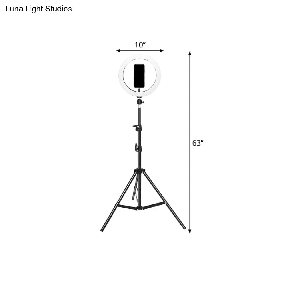 Contemporary black metal ring flash lamp with usb port bedroom light