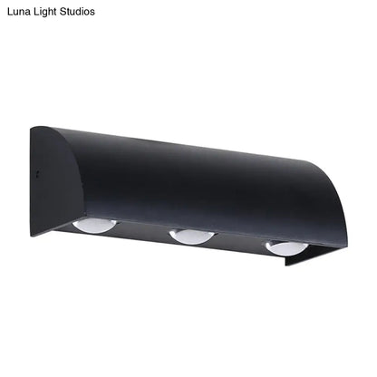 Contemporary black metal shade flush mount wall sconce – living room