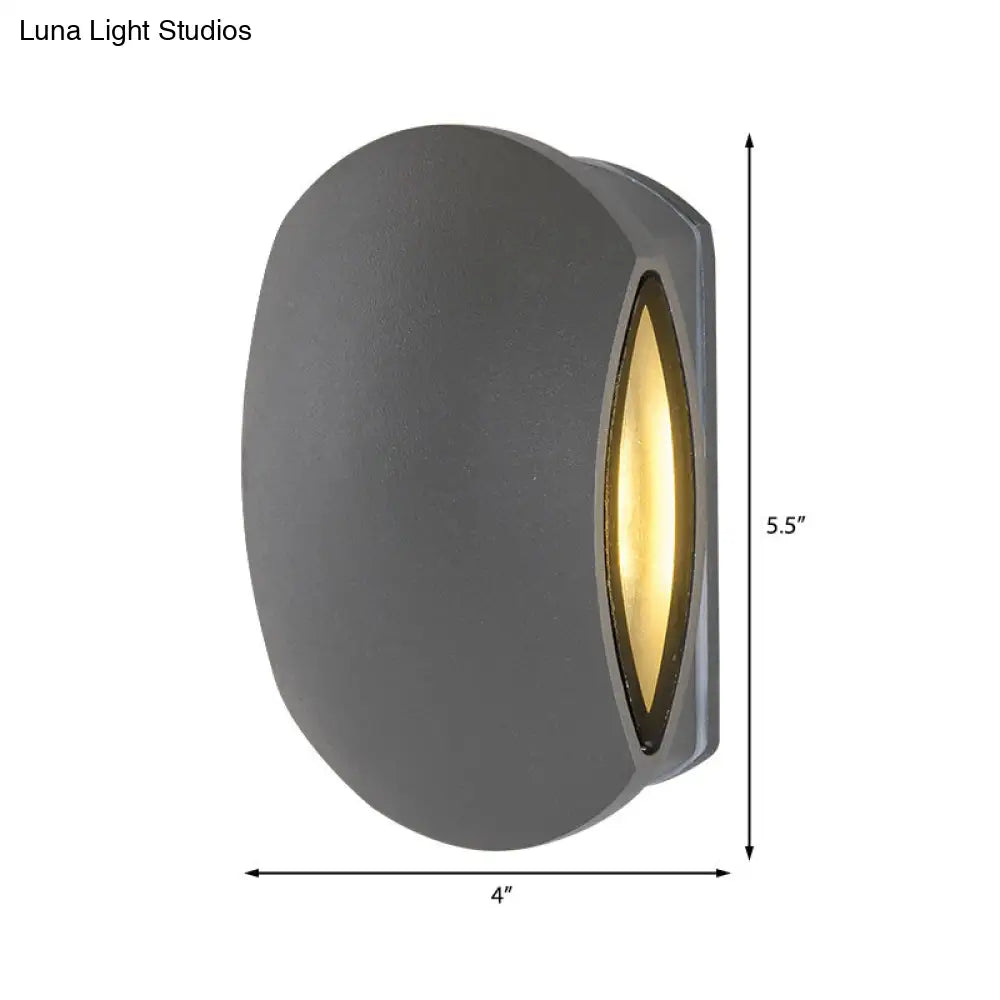 DecorBites™ Contemporary Black Outdoor Round Wall Light Sconce - Aluminum Fixture, Warm/White