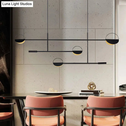 DecorBites™ Contemporary Black Pendant Light with Metal Disc Island Lighting - 4 Bulbs - Distinctive Finish